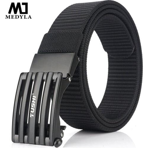 Official Product Mens Belt Alloy Automatic Buckle Durable Casual Nylon Jeans Belt Canvas Business Male Trousers Belt