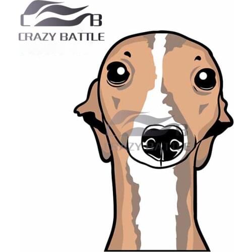 Crazy Battle 13 x7.8cm Italian Greyhounds Repair Car Sticker Auto Bumper Window Stickers Fashion Vinyl Car Wrap Waterproof Decal