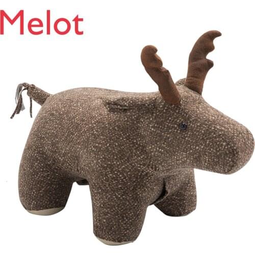 Originality Fawn Changing Shoes Stool Cartoon Animal Try Shoes Footstool Decorate Ornament Manual Elk Wear Shoe Stool Low Stool