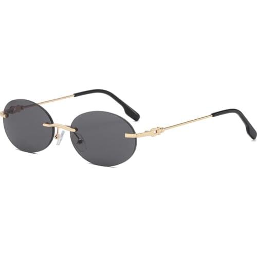 Classic small frame oval sunglasses for men Brand Design Metal high quality Men round sun glasses for women Vintage