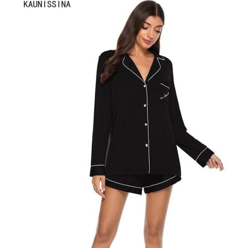 Women Summer Pajamas Cozy Sleepwear Turn-Down Collar Short Sleeve Pocket Nightshirt Shorts Loose Pajama Set Home Clothes