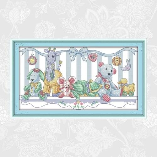Joy Sunday Cross-stitch Patterns Plush Toys, DIY Cross Stitch Handmade Embroidery suit, Counted Printed Fabric 14CT 11CT