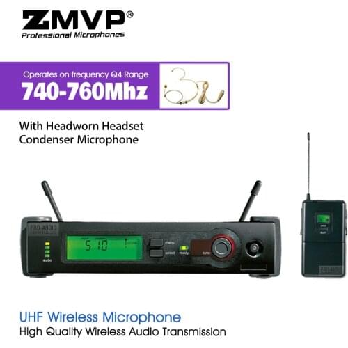 Professional SLX14 UHF Wireless Microphone Karaoke System with Cordless Bodypack Transmitter Headset Microphone Mic 740-760Mhz