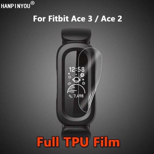 For Fitbit Ace 3 2 Ace3 Ace2 Smart Watch Band Ultra Clear Full Cover Soft TPU Hydrogel Film Screen Protector -Not Tempered Glass