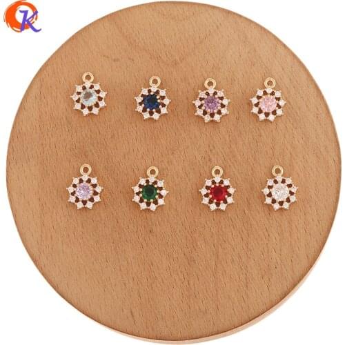 Cordial Design 50Pcs 11*13MM Jewelry Accessories/CZ Charms/Earrings Connectors/DIY Making/Hand Made/Pendant/Earring Findings