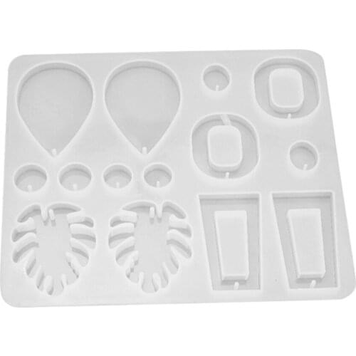 Silicone Leaf Earring Pendant Jewelry Epoxy Mold Resin Casting Mould Tool 11.6x13.7cm E7