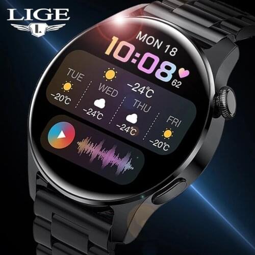 LIGE 2021 Men Smart Watch Men Bluetooth Call Waterproof Sports Fitness Heart Rate Smartwatch Women For Huawei Android IOS Phone