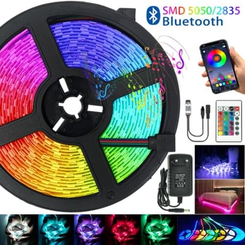 LED Strip Lights Bluetooth Desk Bedroom Iuces RGB 5050 SMD 2835 Waterproof 12V Flexible Lamp Decoration Tape Ribbon Diode 5M-20M