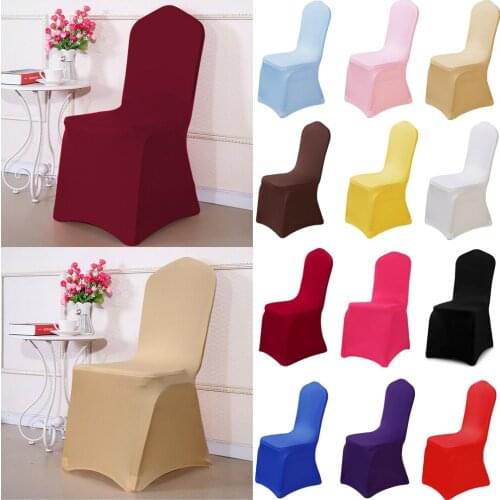 Solid Color Chair Cover Spandex Stretch Elastic Slipcovers Dustproof Chair Covers For Hotel Dining Room Party Banquet Decor Hot
