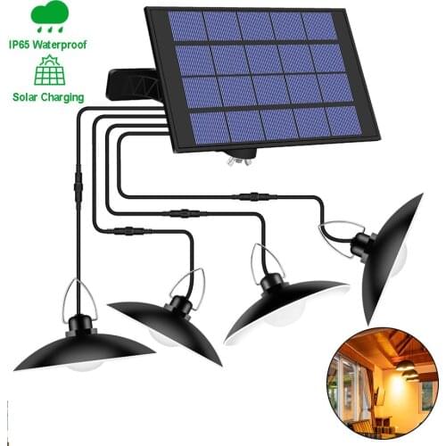 Waterproof Outdoor For Camping Garden Yard Solar Pendant Light Warm White/White dusk to dawn bulb Indoor Solar Lamp With Cable