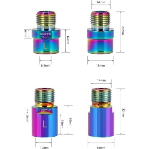 WXTF Universal 16Mm 20Mm Bicycle Pedal Axle Extender Colorful Bike Pedal Axle Extenders Extension Pedal Spacer