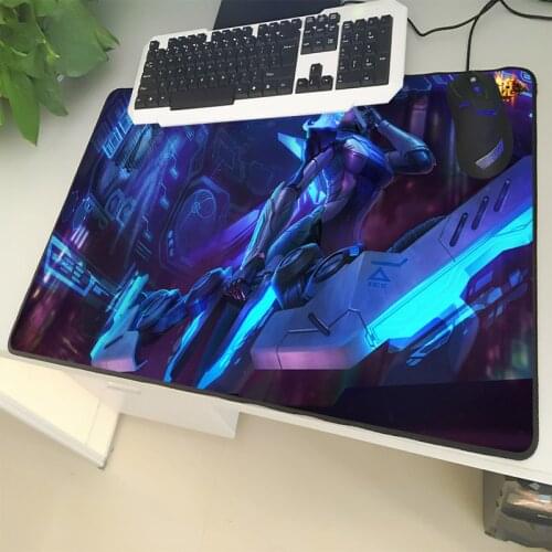 XGZ LOL Large Size Gaming Mouse Pad Black Lock Side PROJECT Ice Shooter Leader Ashe Laptop PC Desk Mat Rubber Non-slip Universal