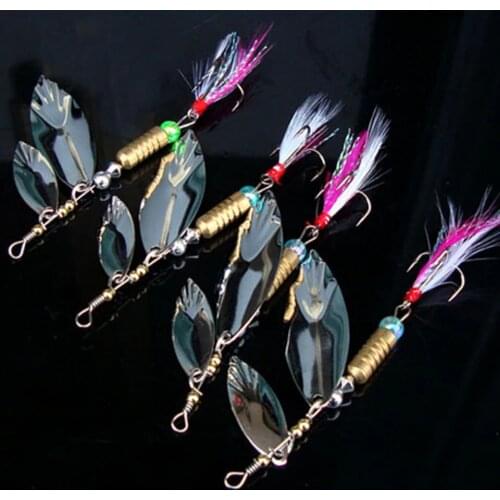 2PCS/Lot Long Shot Fishing Lure Peche Shine Metal Flying Lure With Feather Sound Slice Wobbler Carp Spinner Gear Bait