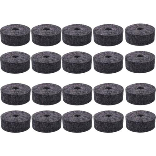 20pcs Cymbal Felt Washer Felts Crash Cymbals Clutch Felt Drum Parts Set Gray Replacement For Shelf Drum Kit