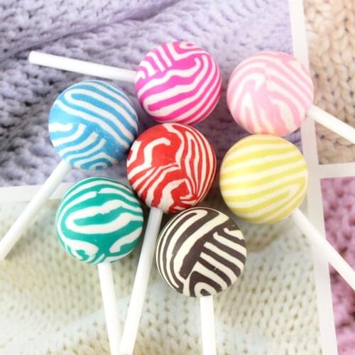 5Pcs Rainbow Polymer Clay Round Lollipop Ornament DIY Craft Supplies Home Decor Accessories Material Figurines Kids Gift Toys