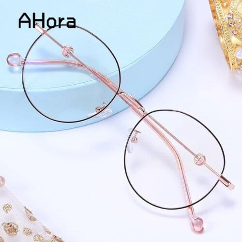Ahora Anti Blue Light Half Frame Business Finished Myopia Glasses Ultralight Alloy Clear Lens Nearsighted Eyewear-1.0...-6.0