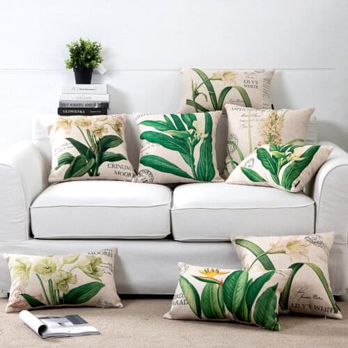 American Cushion Covers for Sofas Chairs Modern Throw Pillow Covers Decorative Pillow Cover Floral Cushion Cover Leaves Printed