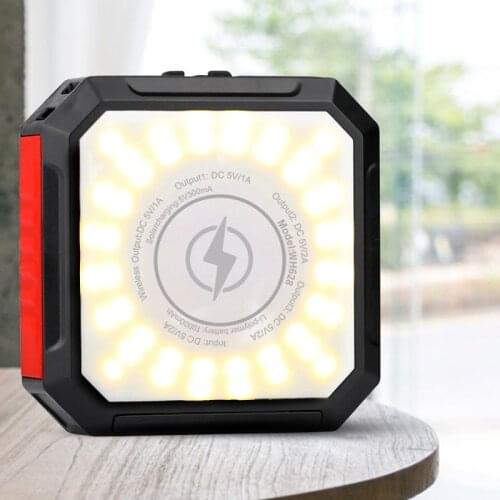 10000mAh Wireless Solar Power Bank with LED Camping Light USB Powerbank Portable Solar Charger External Battery Pack Power Bank