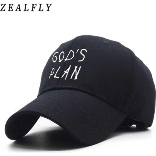Brand 100% Cotton GODS PLAN Letter Snapback Cap Concert Hat Hip Hop Rapper Baseball Cap For Adult Men Women Dad Hat Bone Garros