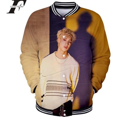 Kpop Stray Kids 3D baseball jacket bomber jacket Album StrayKids Casual Harajuku streetwear clothes plus size jacket