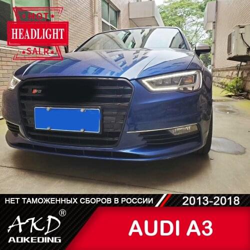 For Car AUDI A3 Head Lamp 2013-2018 Car Accessory Fog Lights Day Running Light DRL H7 LED Bi Xenon Bulb AUDI A3 Headlights