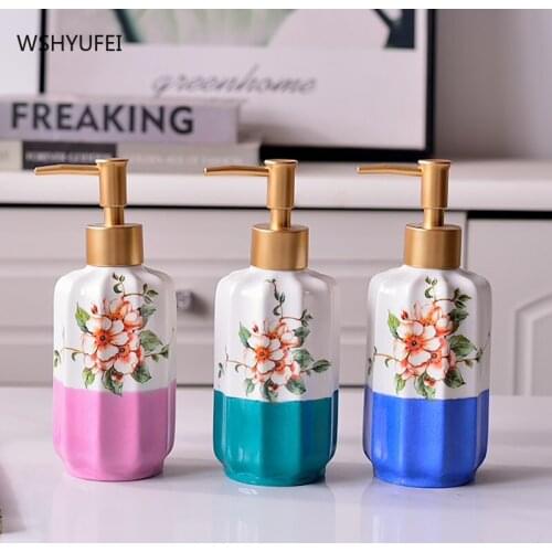 WSHYUFEI 350ml ceramic hand sanitizer bottle, bathroom supplies, push-on shower gel, showers gel, lotion dispenser