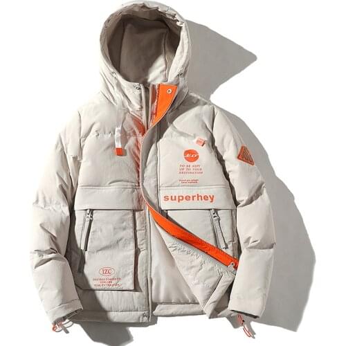 Covrlge Mens Casual Hooded Padded Jacket Men Winter Warm Thick Waterproof Jacket Parkas Coat Large Pocket Jacket Male MWM109