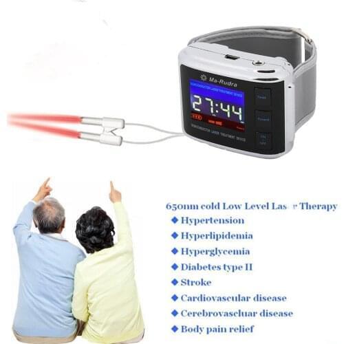 Wrist Laser Watch Rhinitis Diabetes Therapy Hypertension Thrombosis Cholesterol Laser Physiotherapy Wrist Diabetic Watch