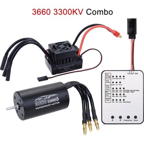 Hot Waterproof 3660 2600KV 3300KV Brushless Motor 60A ESC for Tamiya Traxxas Slash Bandit Redcat 1/10 RC Car Truck Parts
