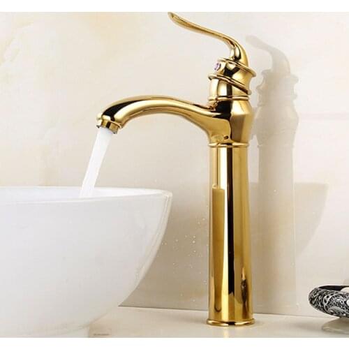 European style copper faucet bathroom bathbasin faucet hot and cold water basin faucet golden antique faucet