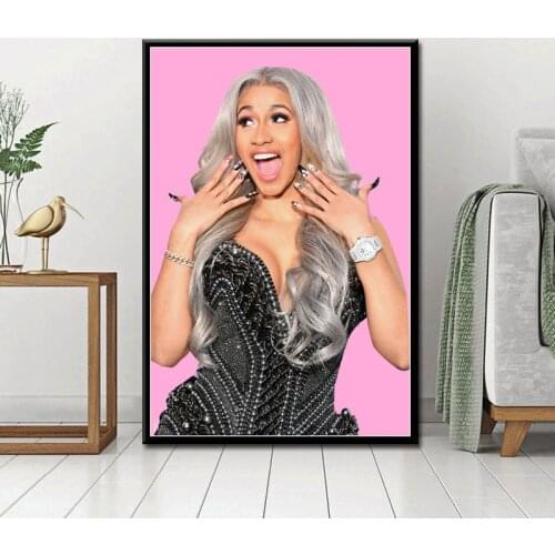 Fashion Hip Hop Music Star Rapper Cardi B Art Home Decor Room Living Sofa Wall Decor Picture Quality Canvas Painting Poster