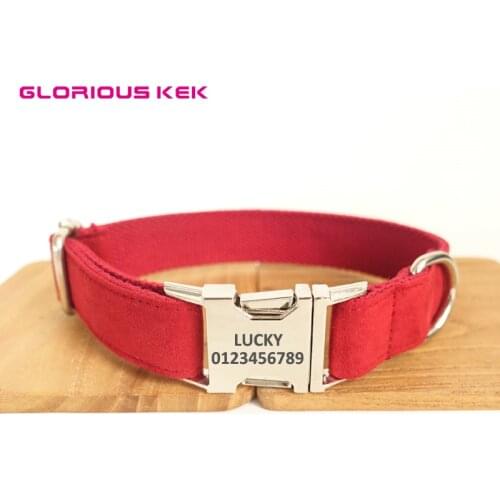 Soft Dog Collars Suede Multi-Colors Fashion Brand Dog Neck Collar&Leash Set Wholesale Pet Collar for Cat Dog Chihuahua Yorkie XL