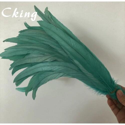 New Arrival Cheap Sales 25~ 30cm 100 pcs/lot Dyed Water Blue rooster chicken feathers DIY coque tails Feather for crafts