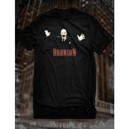 New Black Charles Bronson T-Shirt Tom Hardy Movie Tee Psychiatric Insane Crime T Shirts For Women