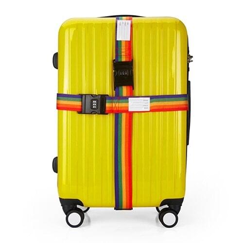 New 2016 Luggage Suitcase Secure Belt Strap Coded Lock Safe Nylon Packing Belt Password rainbow 9IH6