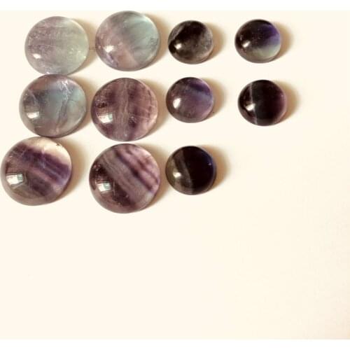 Wholesale 4pcs/lot Rainbow Fluorite Bead cabochon 8mm 10mm 12mm 14mm 16mm 20mm Round Gem stone Cabochon Ring Face