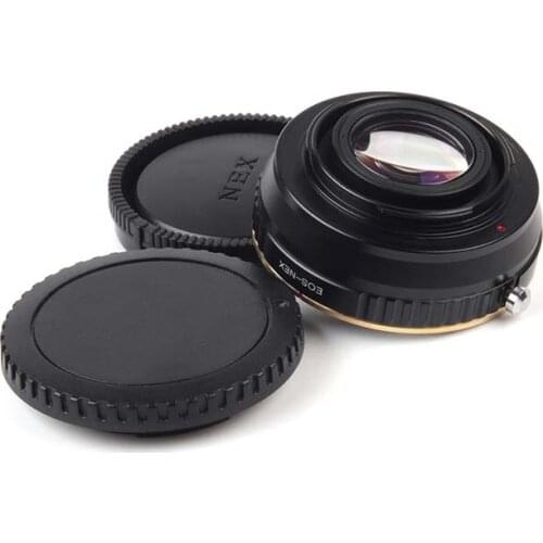 Pixco Suit For Canon EOS Lens to for Sony E Mount Camera NEX +Lens Cap U-Clip+ Straps Focal Reducer Speed Booster Lens Adapter