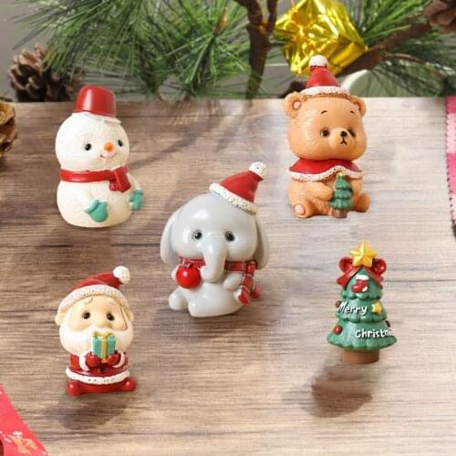 Realistic Animal Ornament Eye-catching Portable Anti-scratch Resin Mini Little Christmas Tree Figurine Miniatures for Home