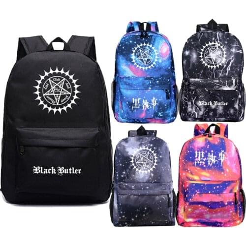 Black Butler Backpack Travel Shouler Knapsack Kuroshitsuji Daily Mochila Boys Girls Schoolbag Kids Bookbag Men Women Laptop Bag