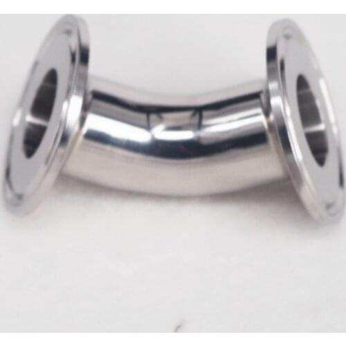 25mm O/D 304 Stainless Steel Sanitary Ferrule 45 Degree Elbow Pipe Fitting 1.5" Tri Clamp