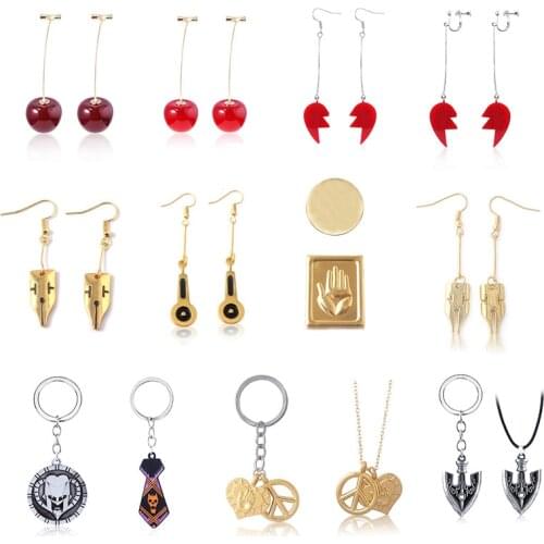 Anime JoJos Bizarre Adventure Kakyoin Noriaki Earrings No Ear Hole Pierre Polnareff Splice Heart Long Earrings Women Men Jewelry