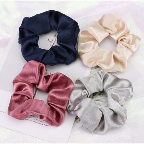 Textured Ladies Large Intestine Hair Tie Elegant Fabric Pure Color Elastic Hair Rope Hair Tie Rubber Band Rubber Band Wholesale