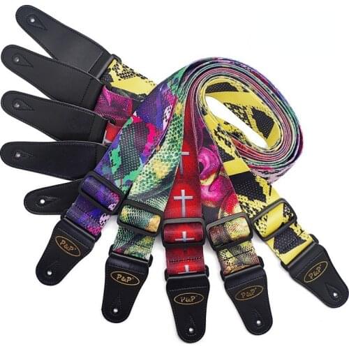 Python World Thermal Printing Electric Guitar Acoustic Guitar Folk Guitar Bass Strap