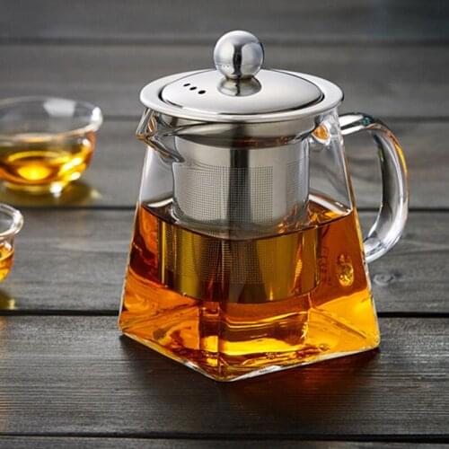 Heat Resistant Glass Teapot With Stainless Steel Tea Infuser Filter Flower Tea Kettle Kung Fu Tea Set Puer Oolong Teapot