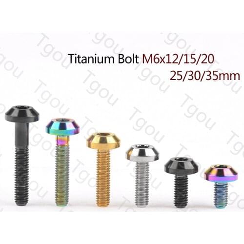 Tgou Titanium Bolt M6x12/15/20/25/30/35mm Inner Hexagon Screw for Bicycle Motorcycle