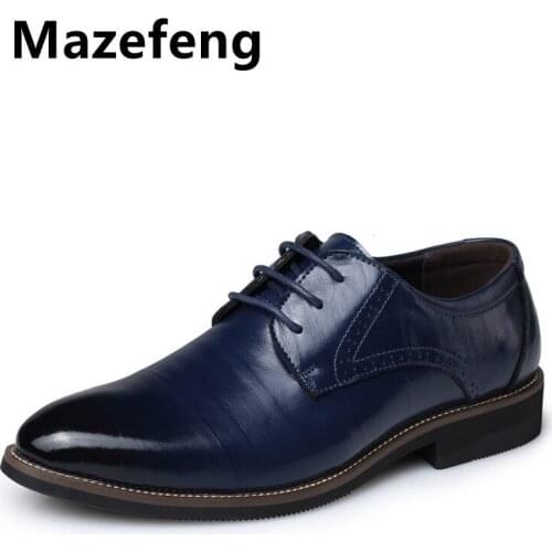 Men Leather Formal Business Shoes Male Office Work Flat Shoes Oxford Breathable Party Wedding Anniversary Shoes Plus Size 48