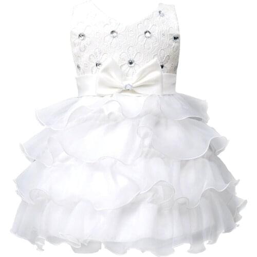 1-6Years Baby Girl Bow Vestidos Dress Newborn Kids Flower Wedding Princess Dresses for Girls Elegant Party Clothes