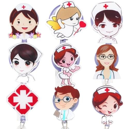 Retractable Badge Clip Pull ID Card Badge Holder For Nurse Doctor Hospital Card Holders