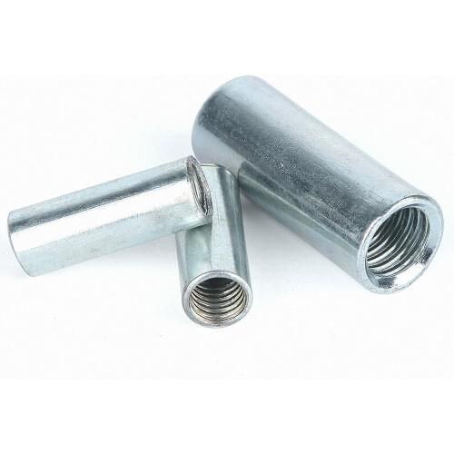 M6-M12 Round Rod Coupling Long Nuts Bar Stud Carbon Steel Zinc Plated Connection Thread Nuts