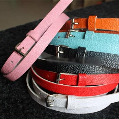 Hot Lady Women Girls Dress Thin PU Waist Belt Faux Leather Narrow Waistband Cheap Belts